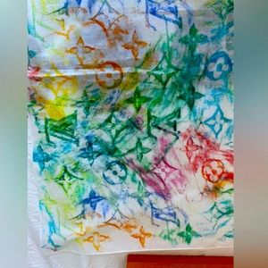 🦄RARE🦄 Authentic Louis Vuitton Watercolor Bandana/scarf with box